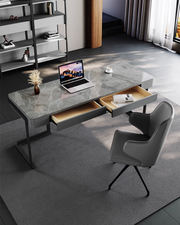 Hadley Office Desk, Sintered Stone