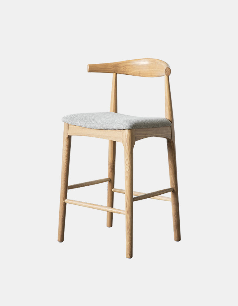 Hans Wegner CH32 Bar Stool, Oak/ Rosewood, Linen| DC Concept