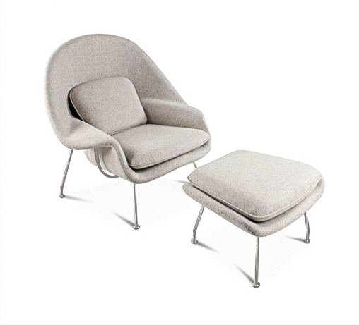 Womb Style Chair & Ottoman In Premium Velvet or Linen