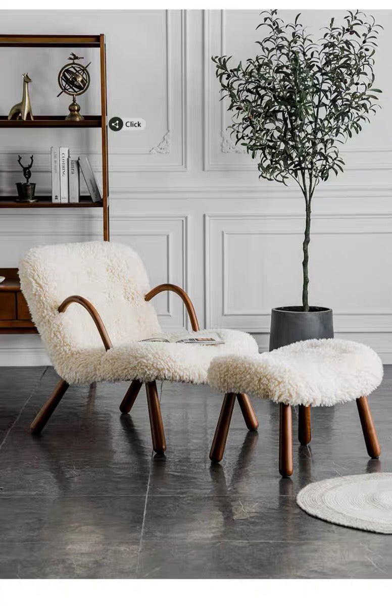 Arctander Clam Armchair Sheepskin, Long Hair| DC Concept