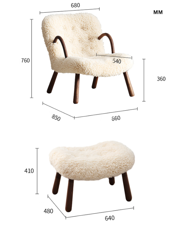 Arctander Sheepskin Armchair, Long Hair