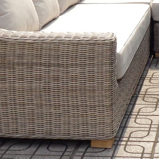 Capri Outdoor Large Corner Set With Riser Table + 2 Stools