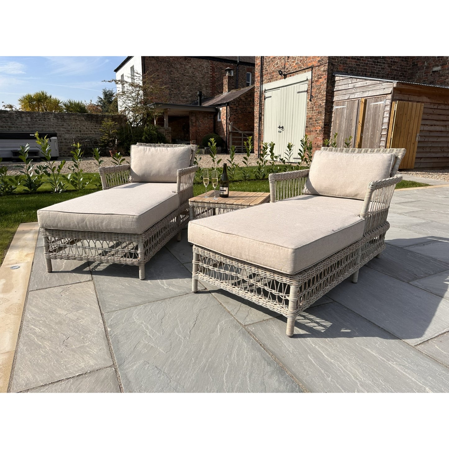 Provence Collection Outdoor Sun Lounger Set of 2
