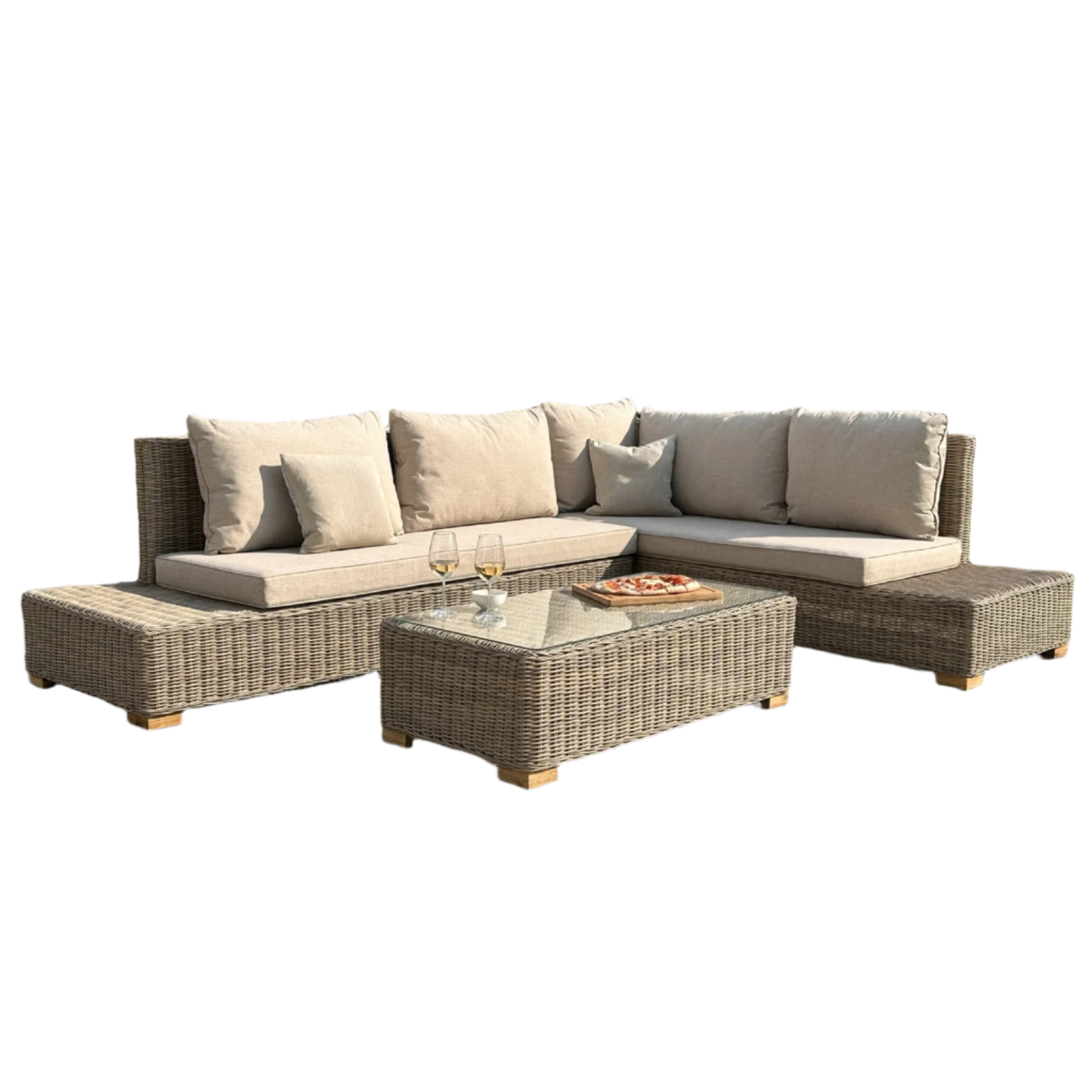 Capri Collection Outdoor Large Corner And Coffee Table Set