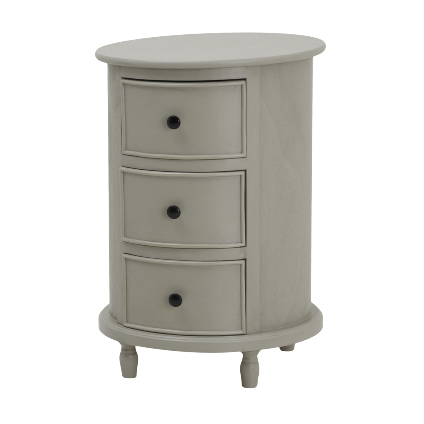 three drawer round side table
