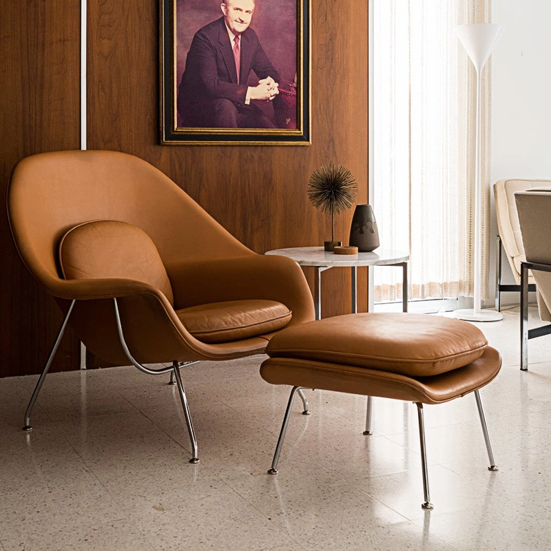 Womb Style Chair & Ottoman In Premium Velvet or Linen