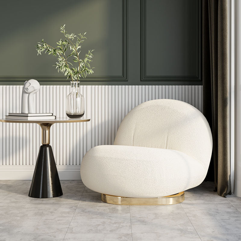 Classic Boucle Pacha Lounge Chair, Gold Base