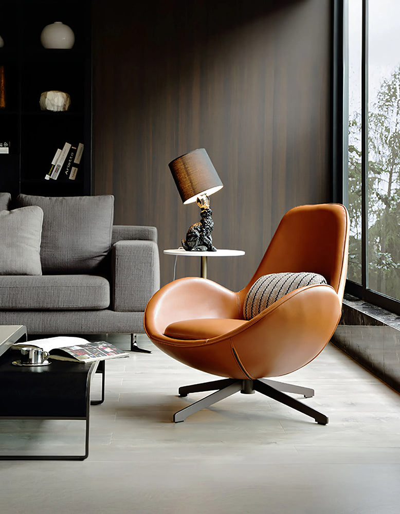 Snail Brown Chair, PU Leather