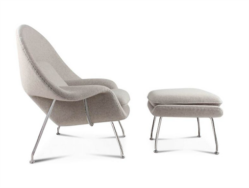 Womb Style Chair & Ottoman In Premium Velvet or Linen