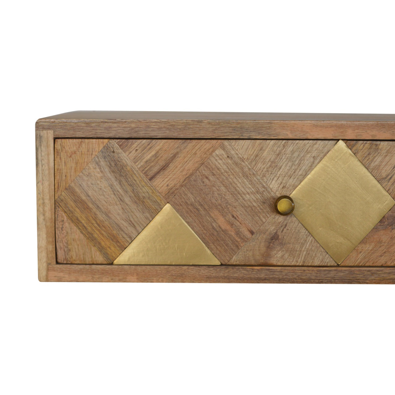 Wall Mounted Brass Inlay Bedside Table