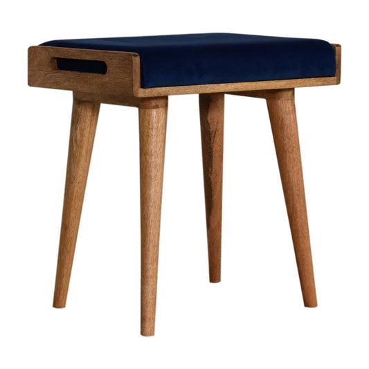 Sigrid - Royal Blue Velvet Tray Footstool