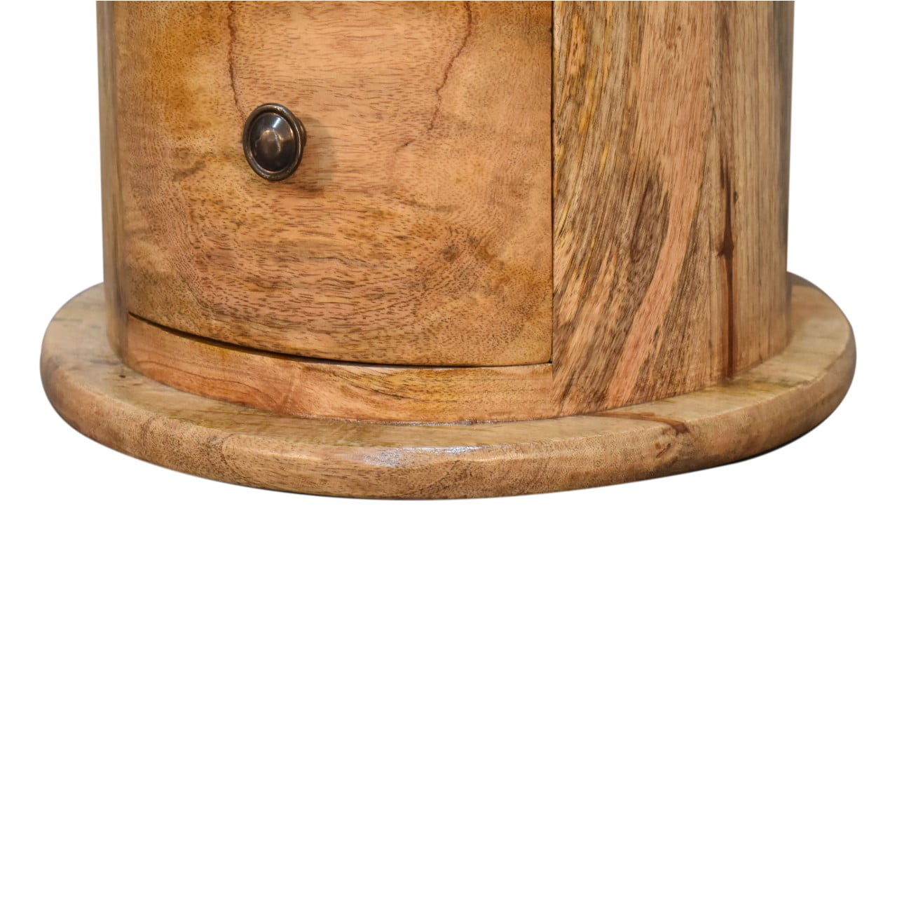 Oak-ish Drum Chest Of Drawers