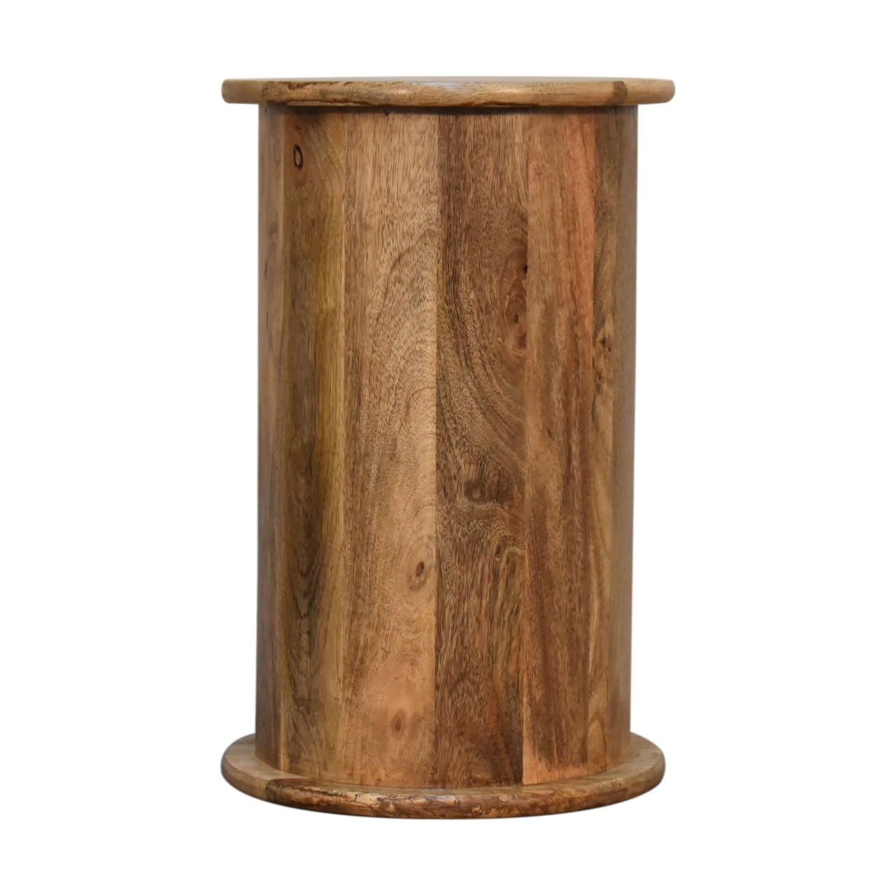 Oak-ish Drum Chest Of Drawers