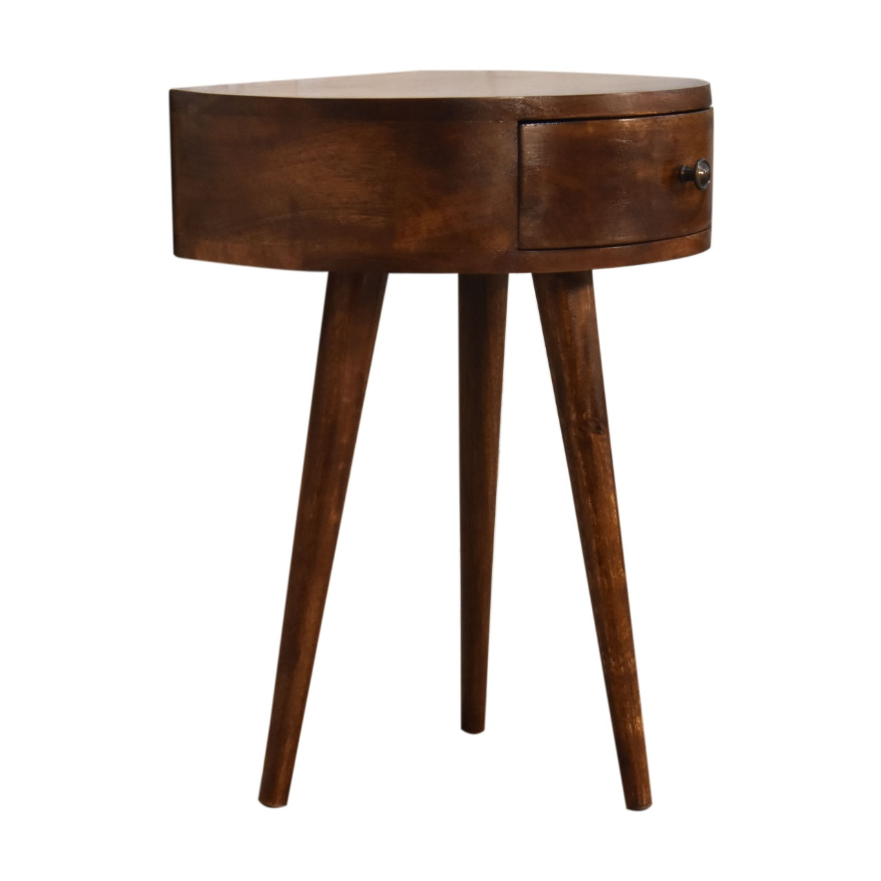 Semi Circle Bedside Table in Chestnut Finish