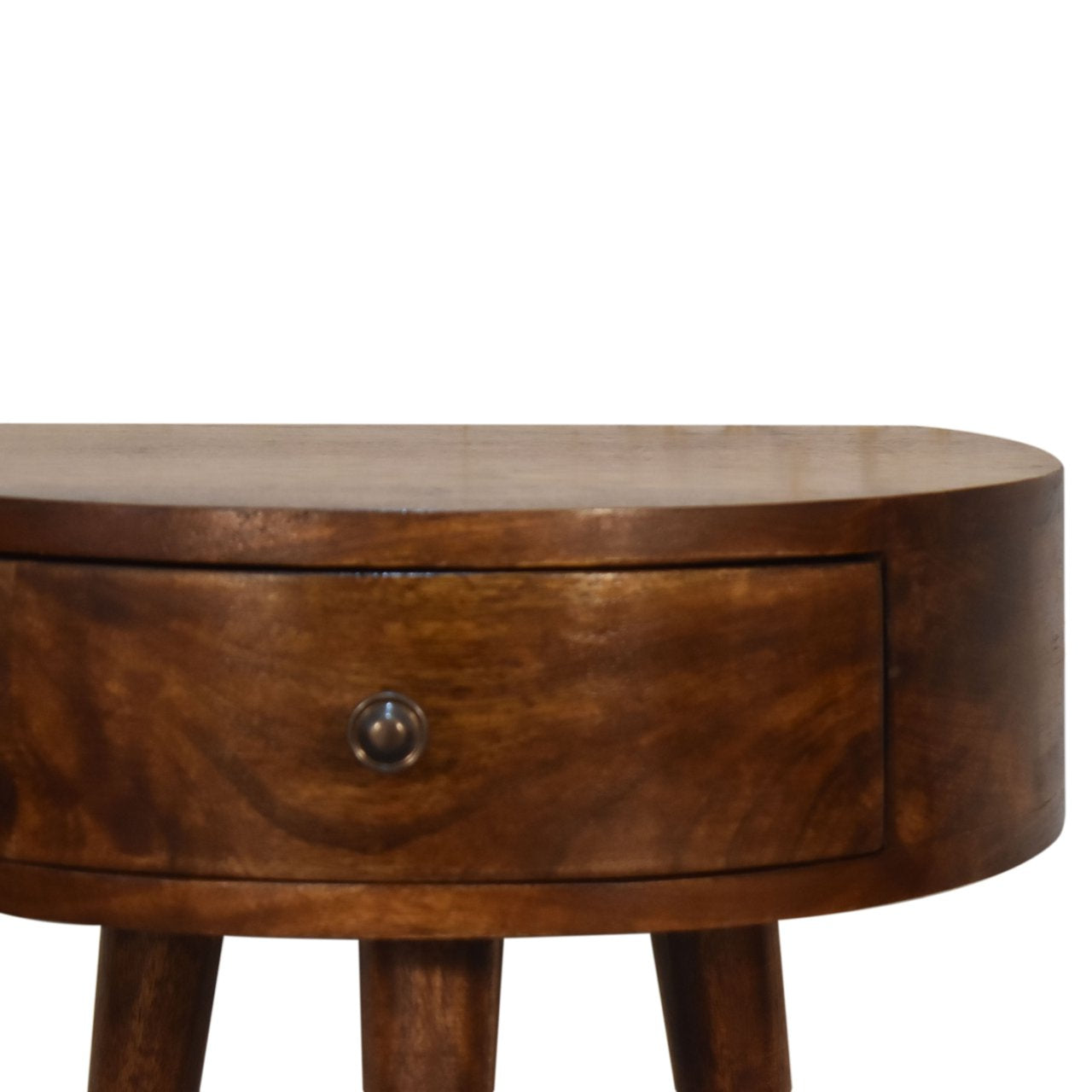 Semi Circle Bedside Table in Chestnut Finish