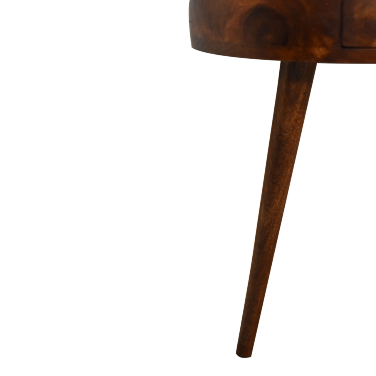 Semi Circle Bedside Table in Chestnut Finish
