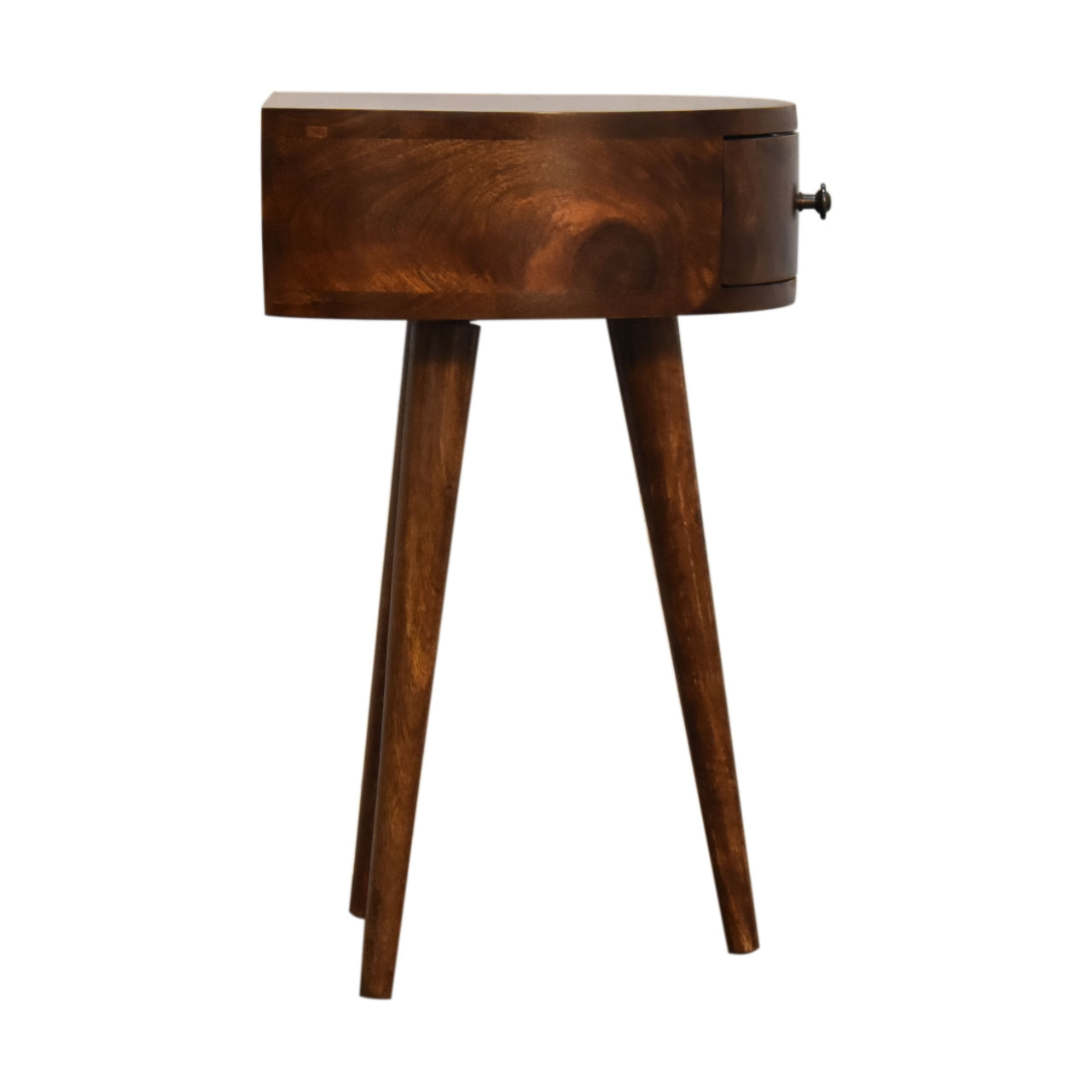 Semi Circle Bedside Table in Chestnut Finish