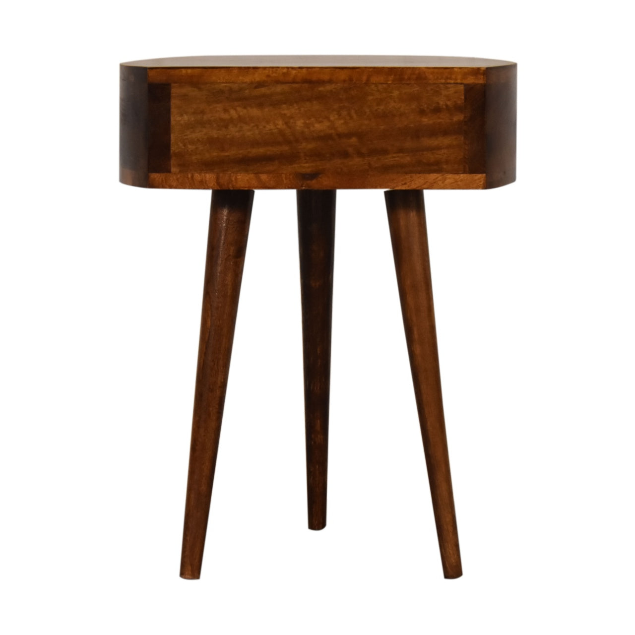 Semi Circle Bedside Table in Chestnut Finish
