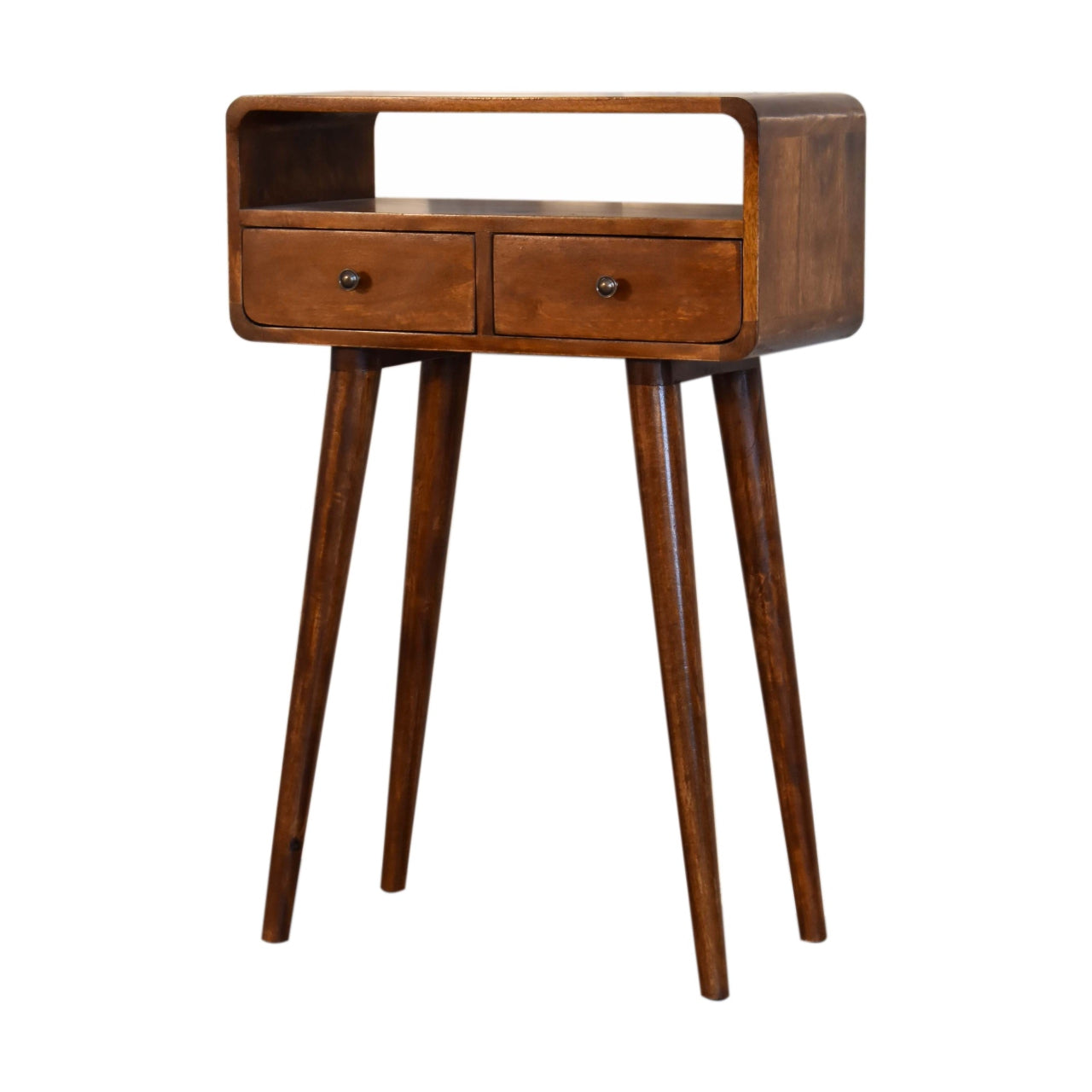 Mini Console Table in Chestnut Finish