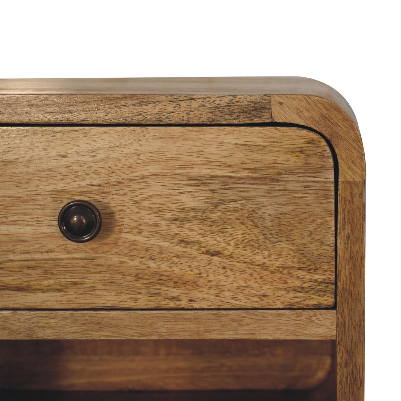 Floating Open Bedside Table in Oak-ish Finish