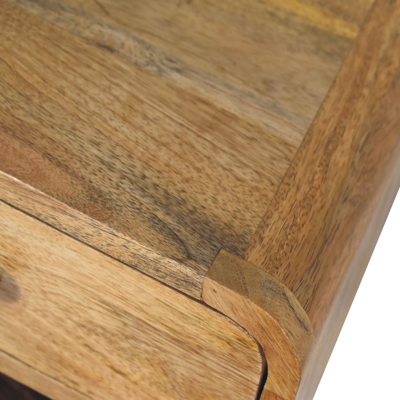 Floating Open Bedside Table in Oak-ish Finish