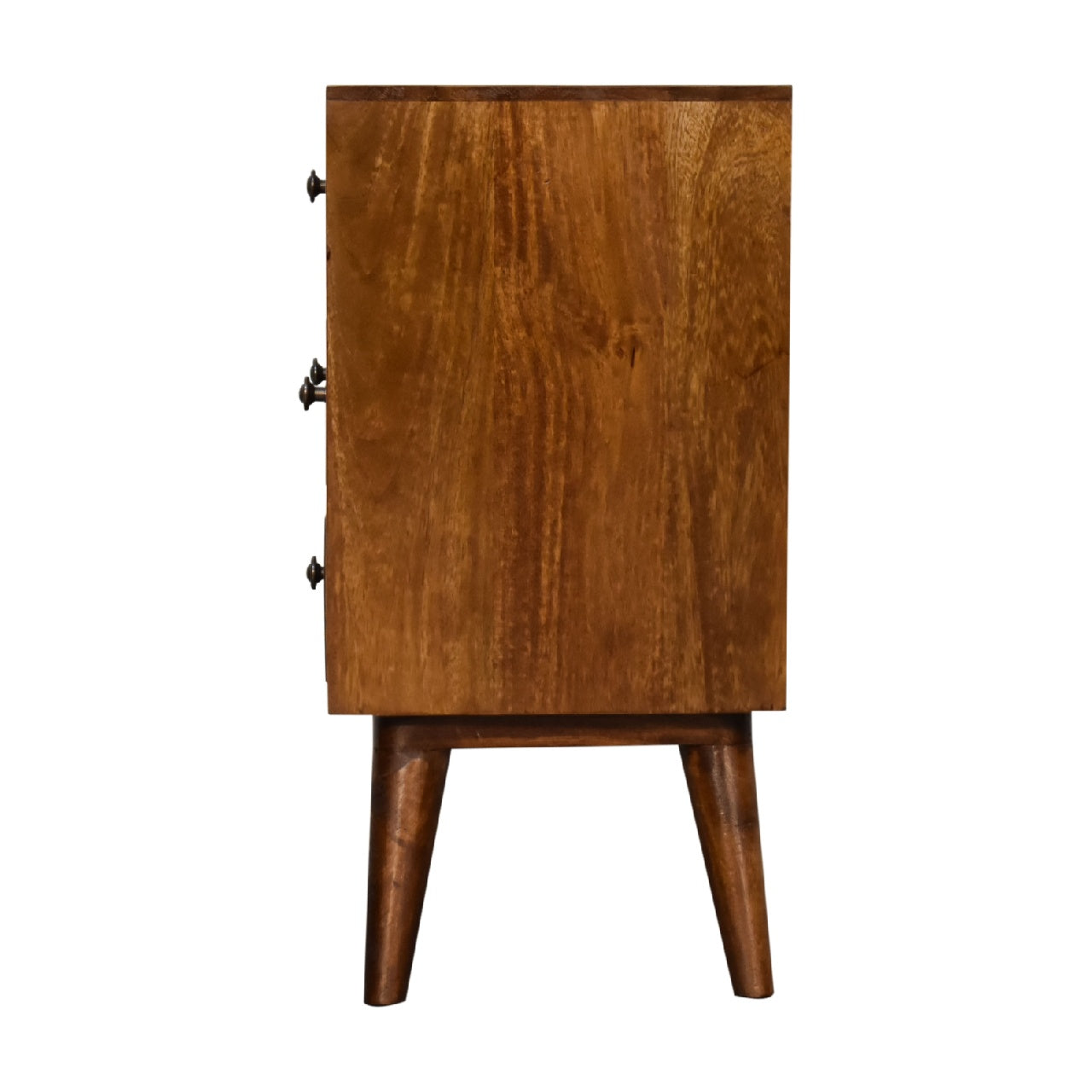 4 Drawer Bedside Table in Chestnut Finish