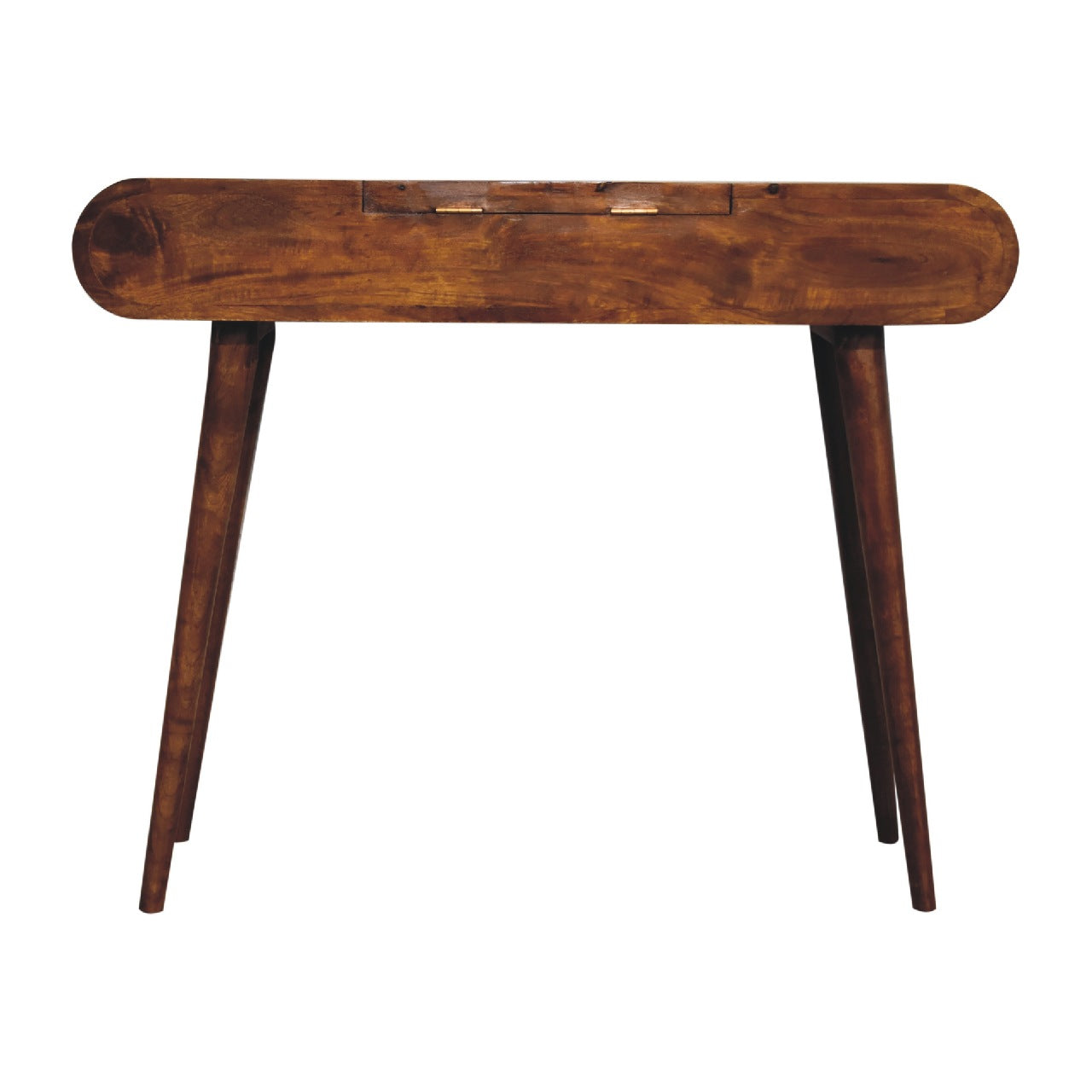Foldable Mirror Dressing Table in Chestnut Finish