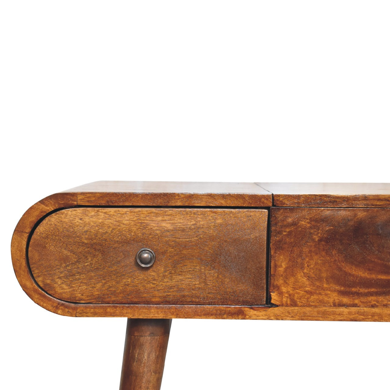 Foldable Mirror Dressing Table in Chestnut Finish