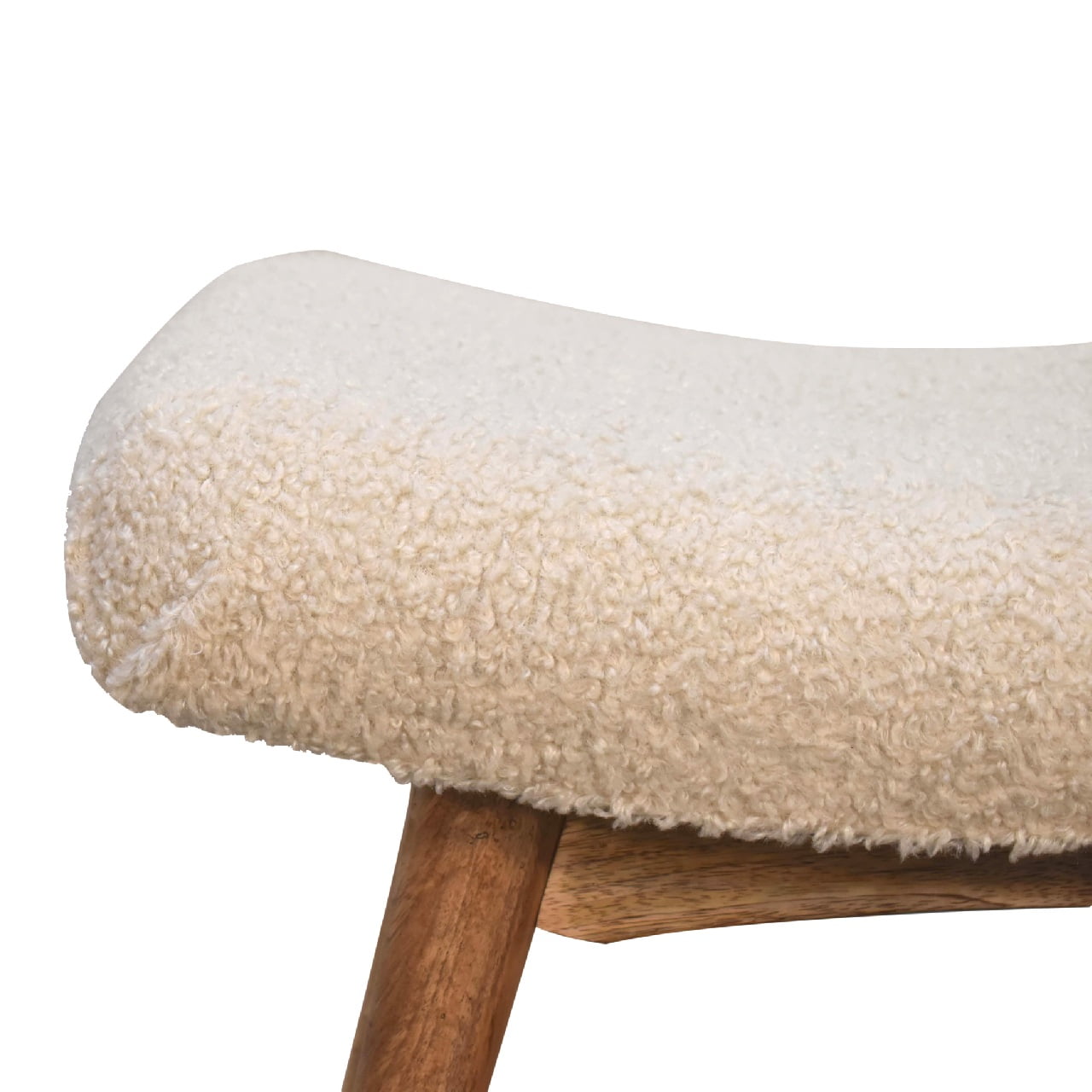 Boucle Cream Upholsered Bench