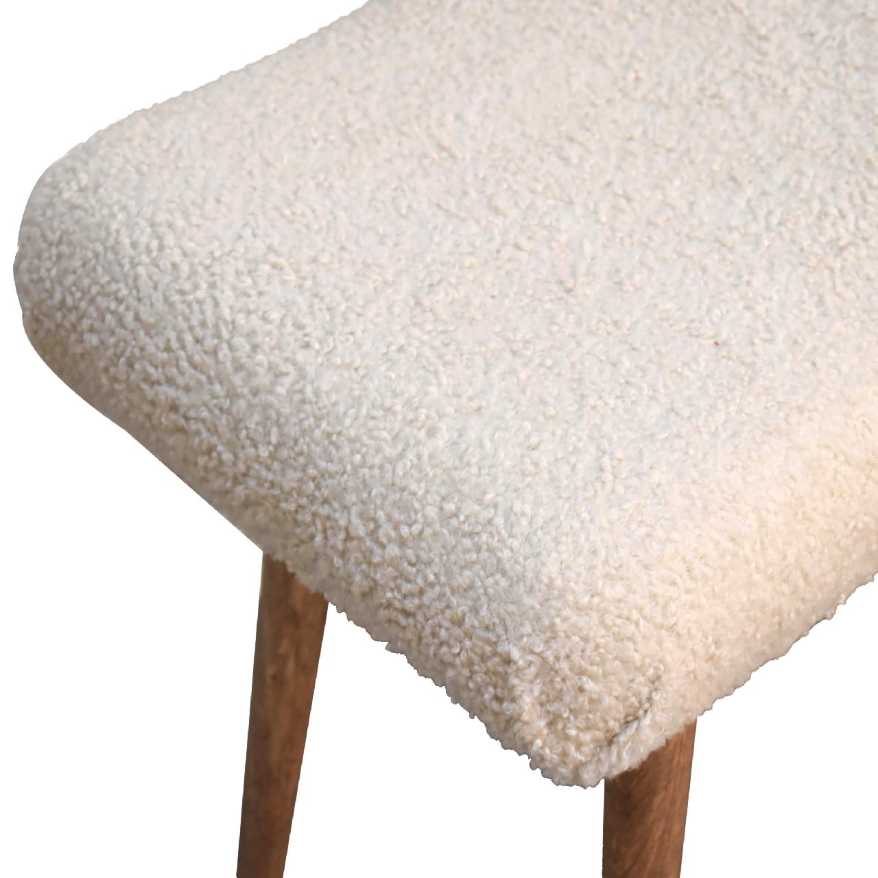 Boucle Cream Upholsered Bench