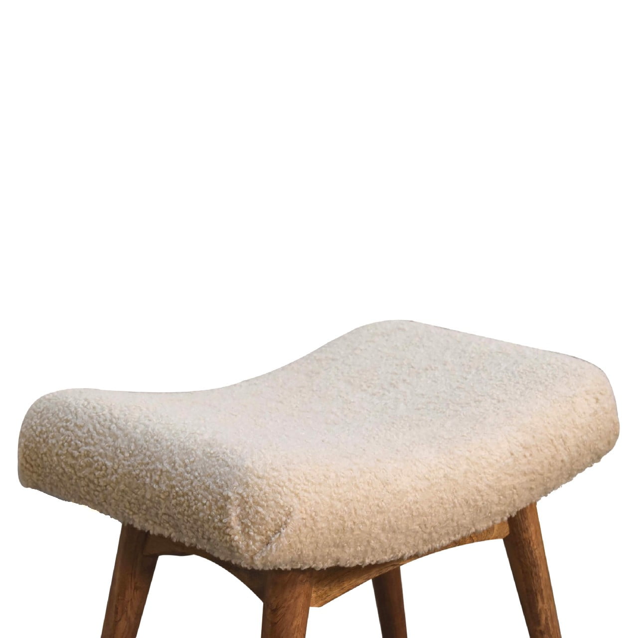 Boucle Cream Upholsered Bench