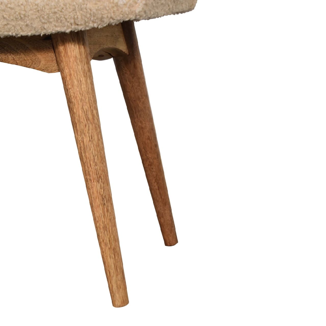 Boucle Cream Upholsered Bench