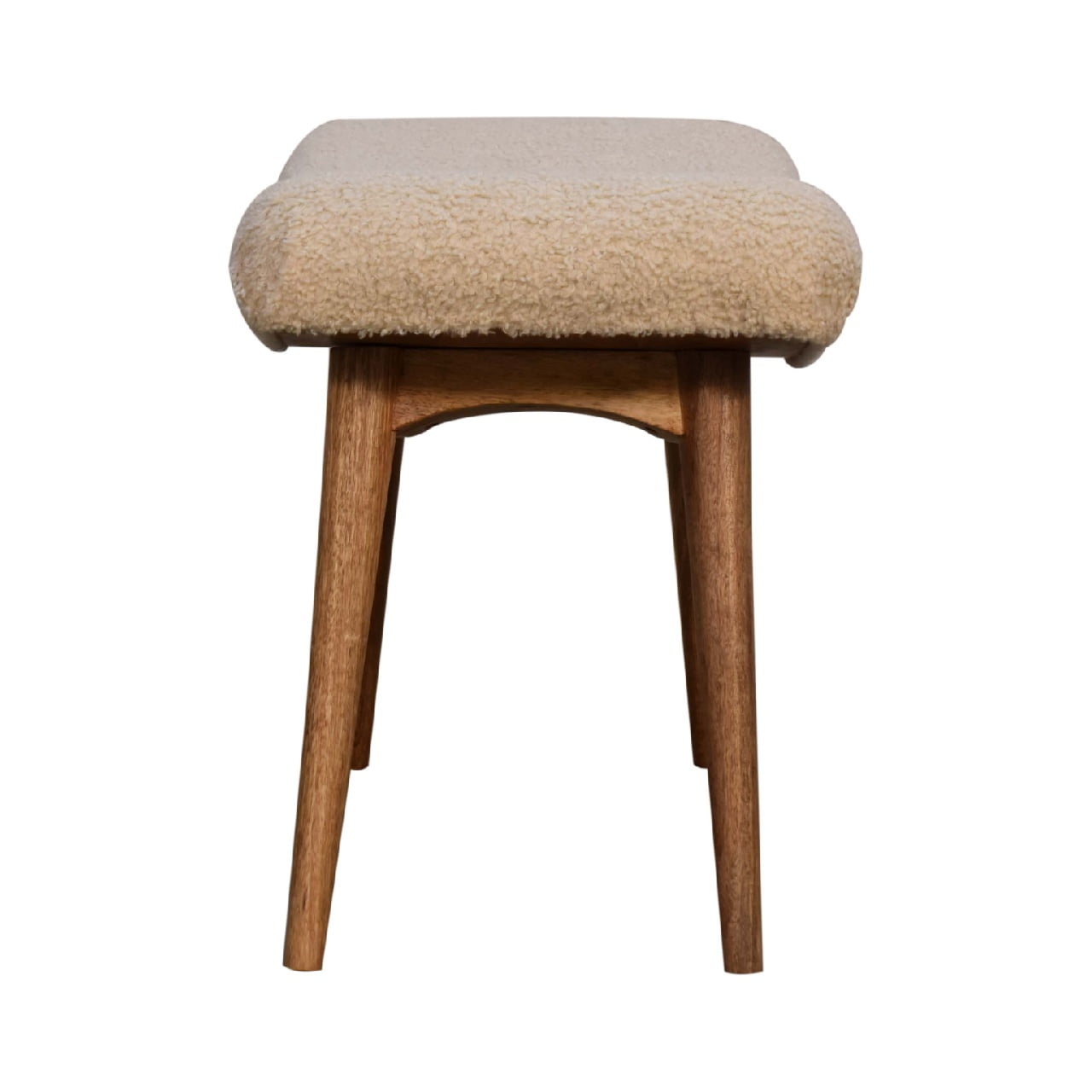 Boucle Cream Upholsered Bench