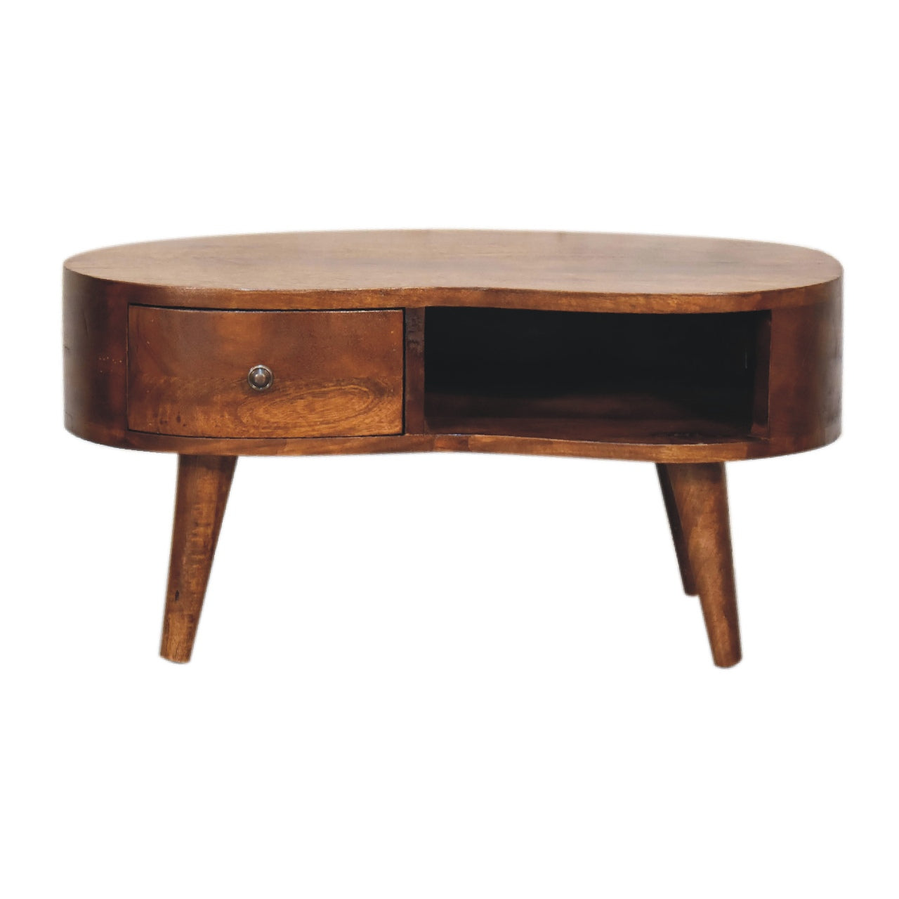 Wave Mini Coffee Table in Chestnut Finish