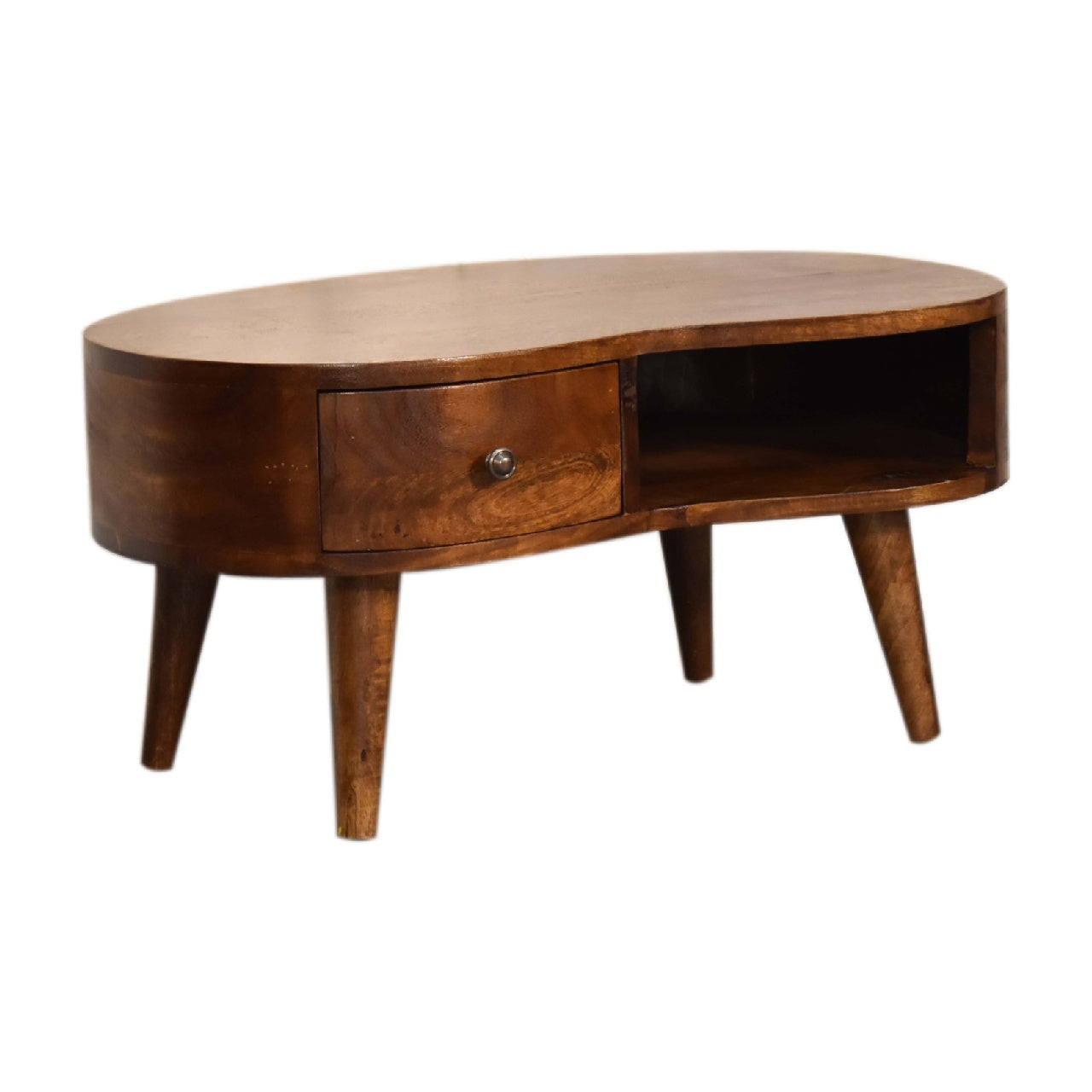 Wave Mini Coffee Table in Chestnut Finish