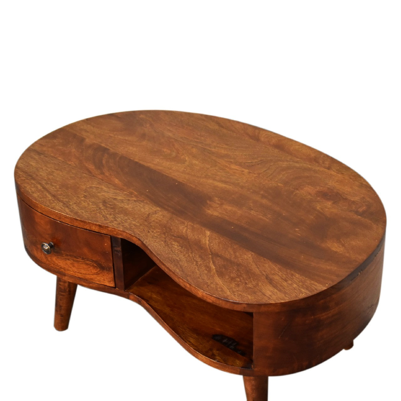 Wave Mini Coffee Table in Chestnut Finish
