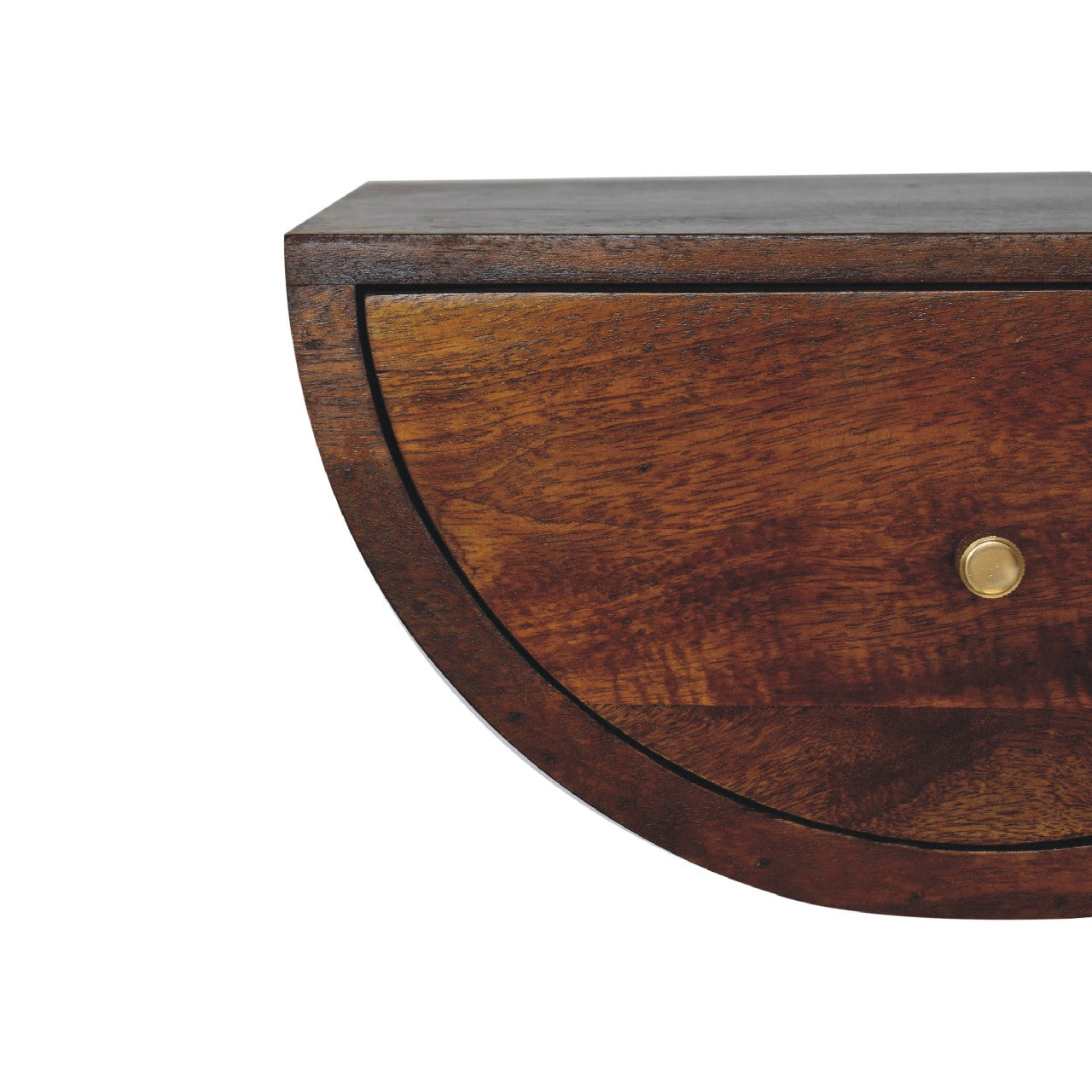 Crescent Floating Bedside Table in Chestnut Finish