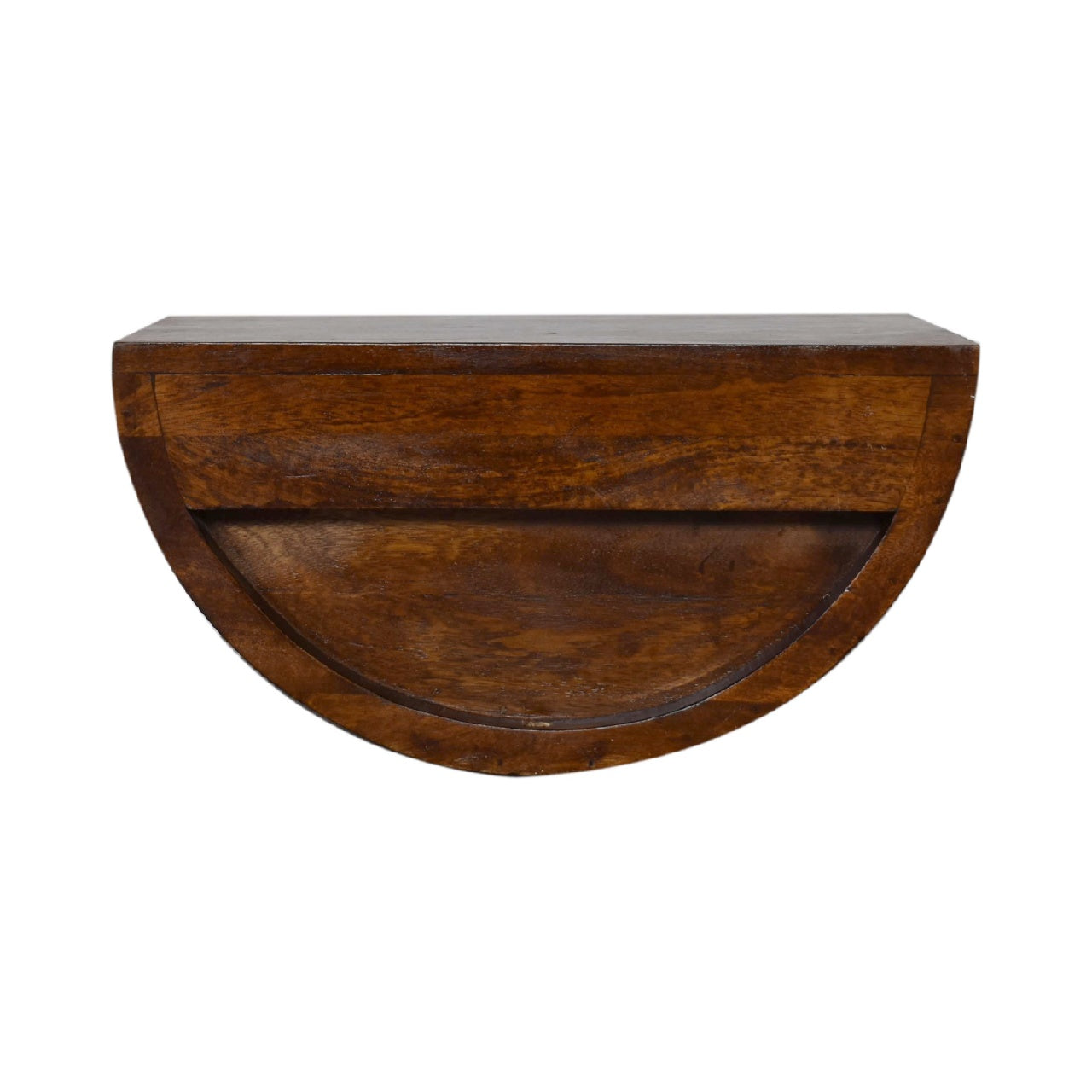 Crescent Floating Bedside Table in Chestnut Finish