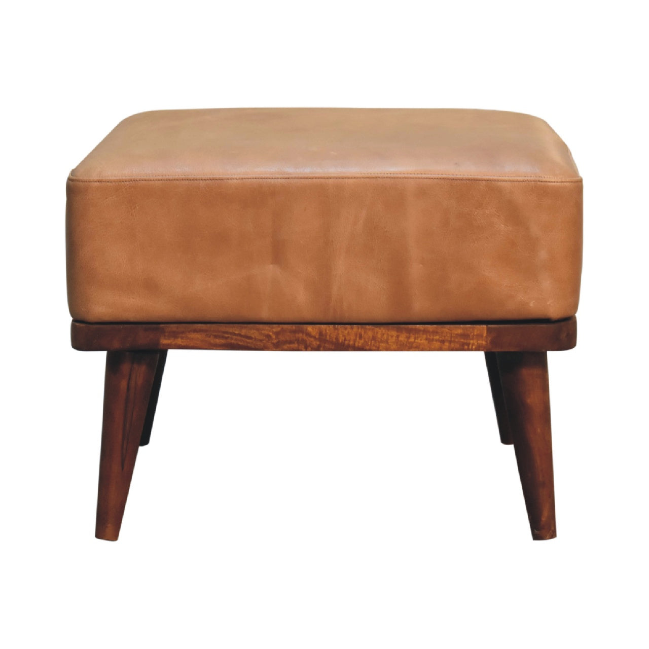 The Thorne Buffalo Leather Tan Footstool
