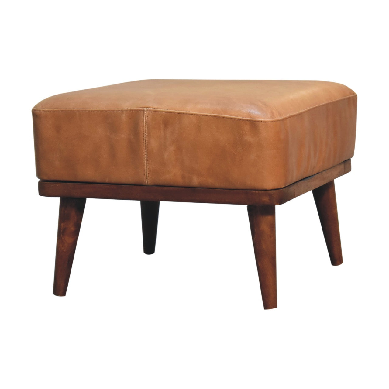 The Thorne Buffalo Leather Tan Footstool