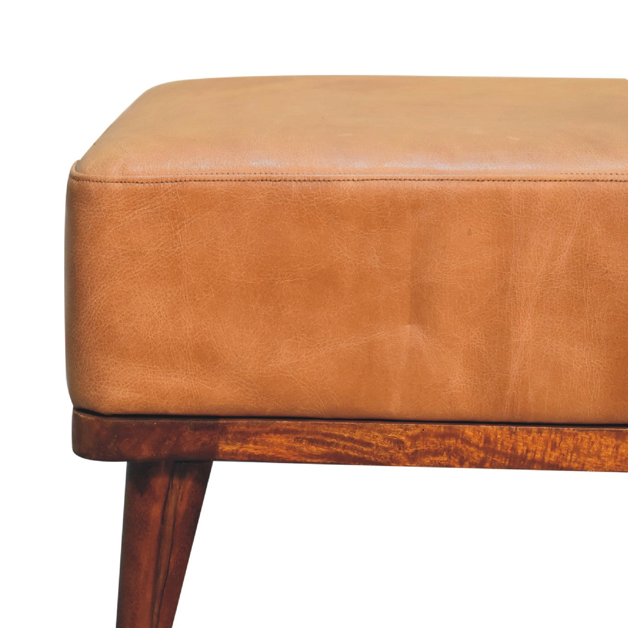 The Thorne Buffalo Leather Tan Footstool