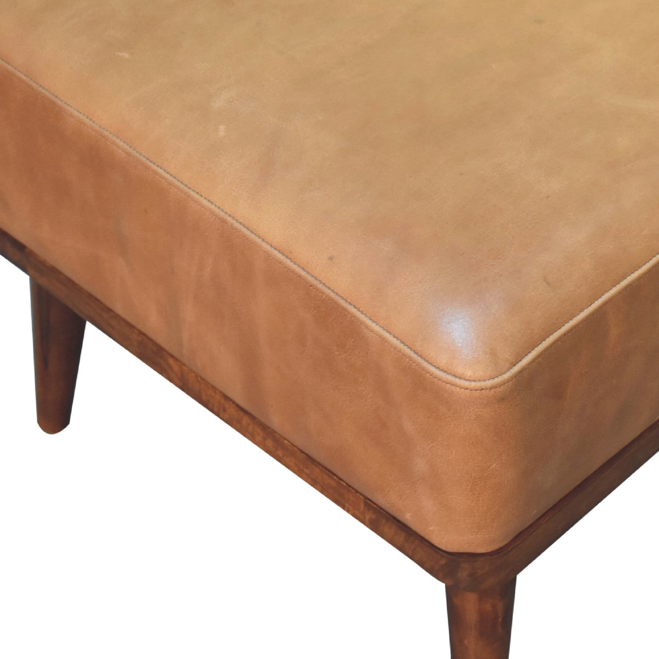 The Thorne Buffalo Leather Tan Footstool