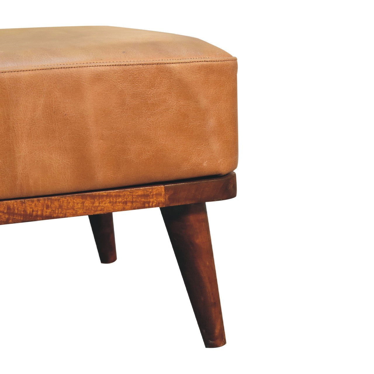 The Thorne Buffalo Leather Tan Footstool