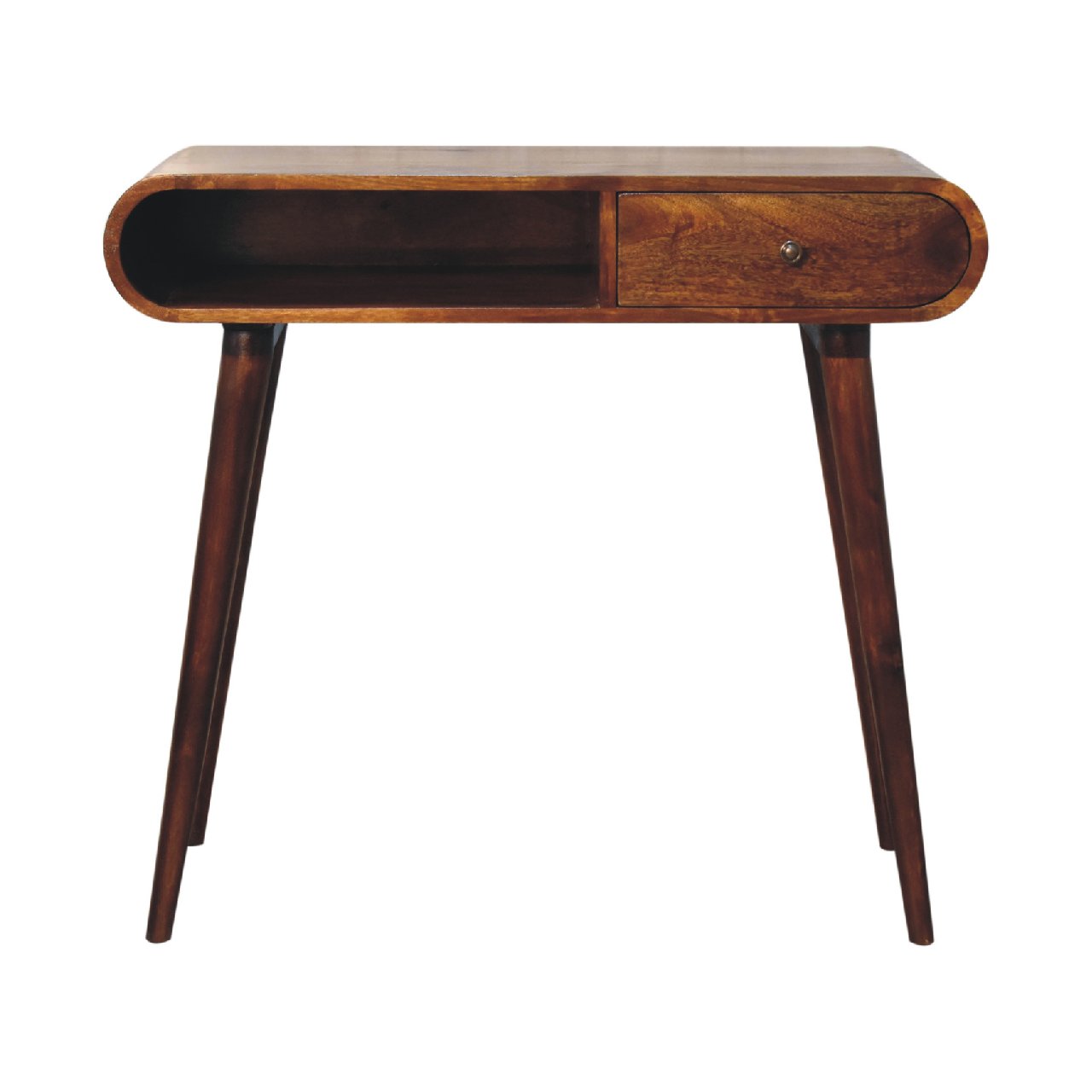 The Elwood Console Table in Chestnut Finish