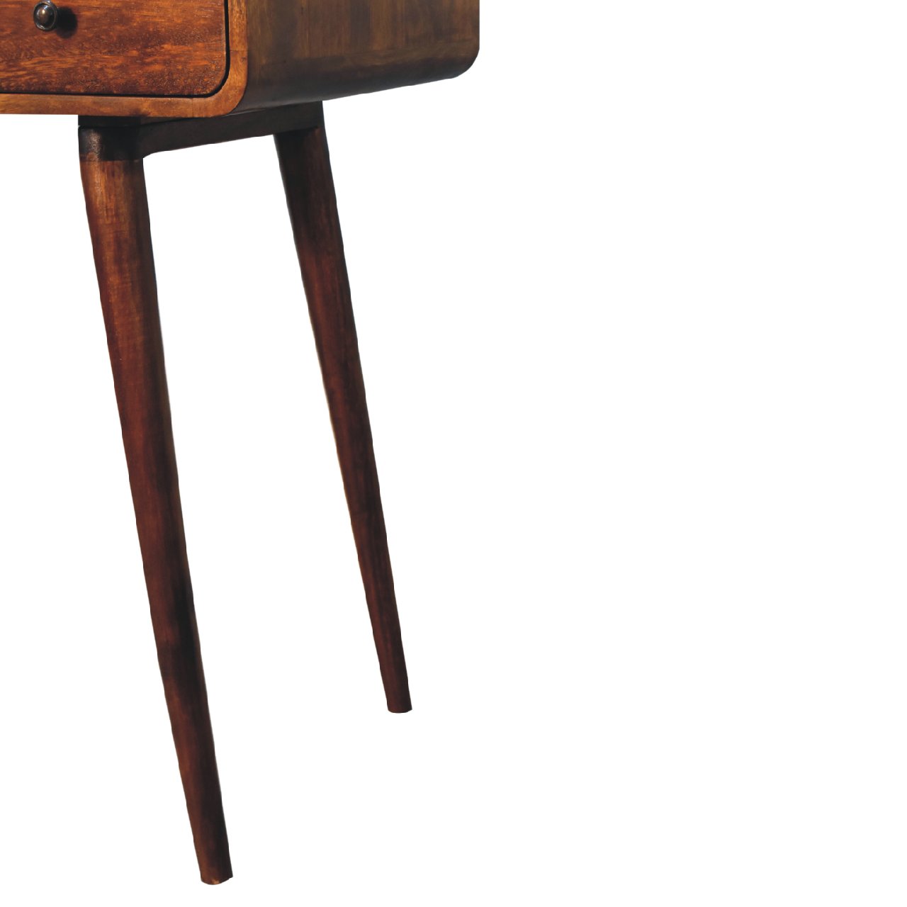 Rounded Scandinvian Writing Desk in Chestnut Finish