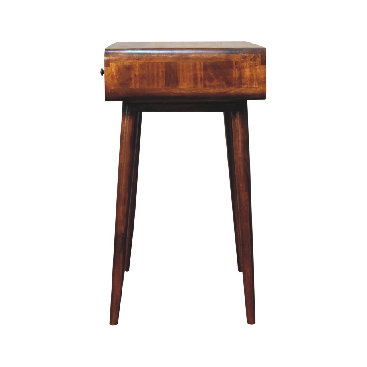 Rounded Scandinvian Writing Desk in Chestnut Finish