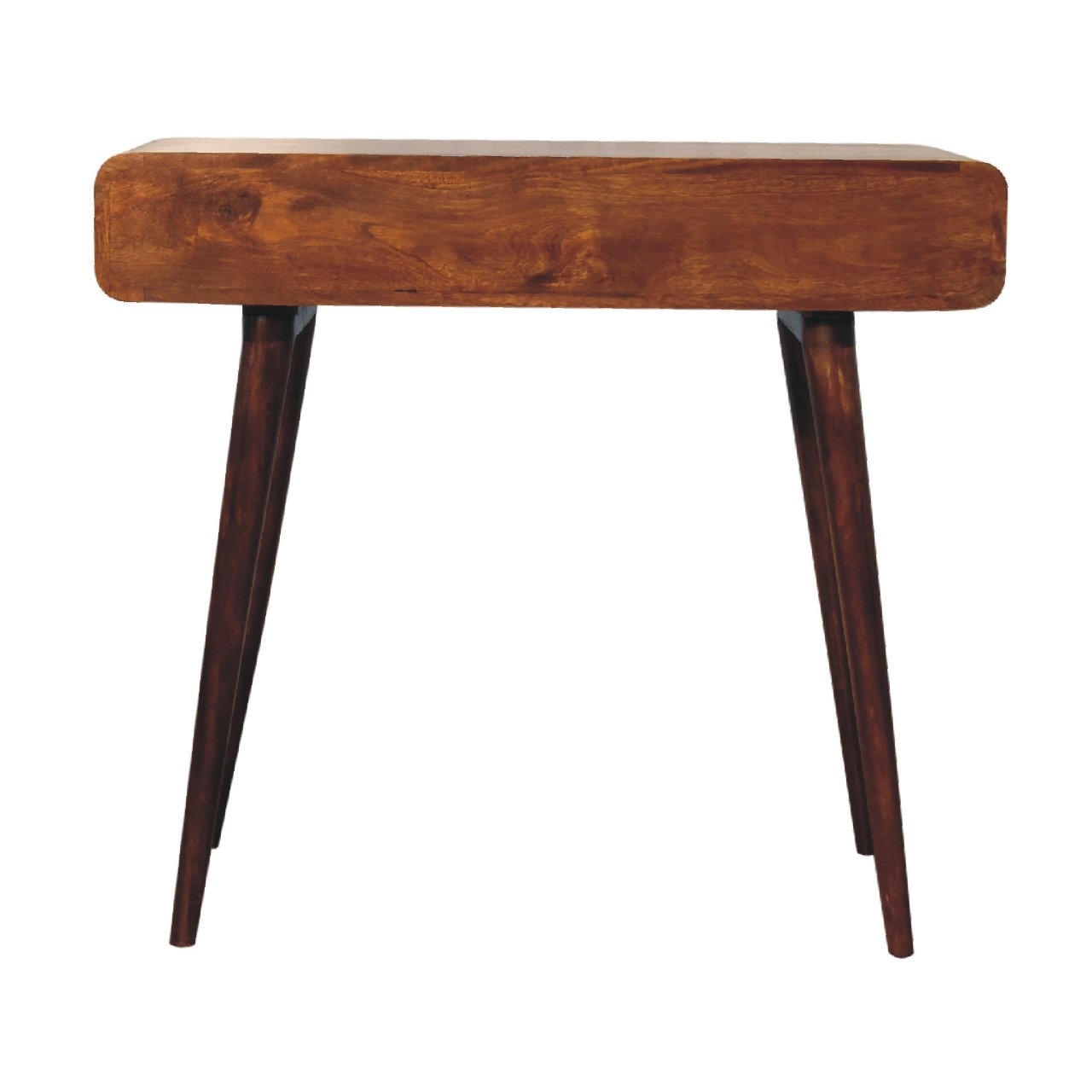 Rounded Scandinvian Writing Desk in Chestnut Finish