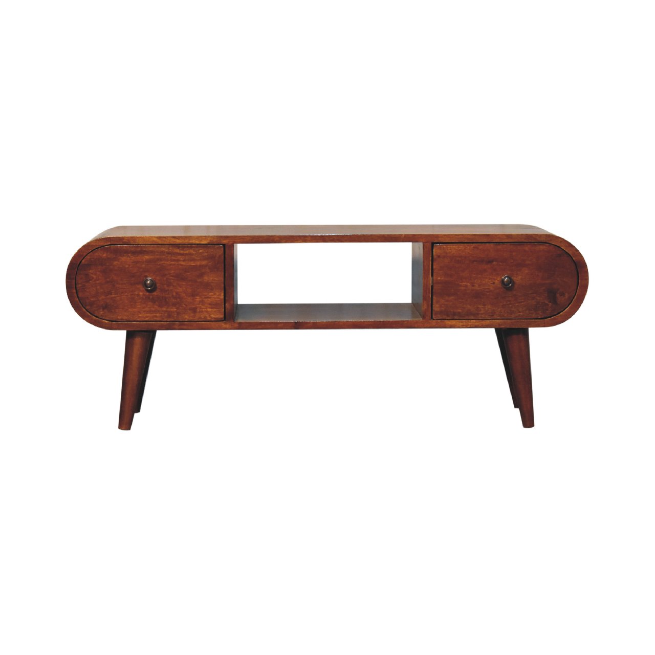 The Sienna Media Unit in Chestnut Finish
