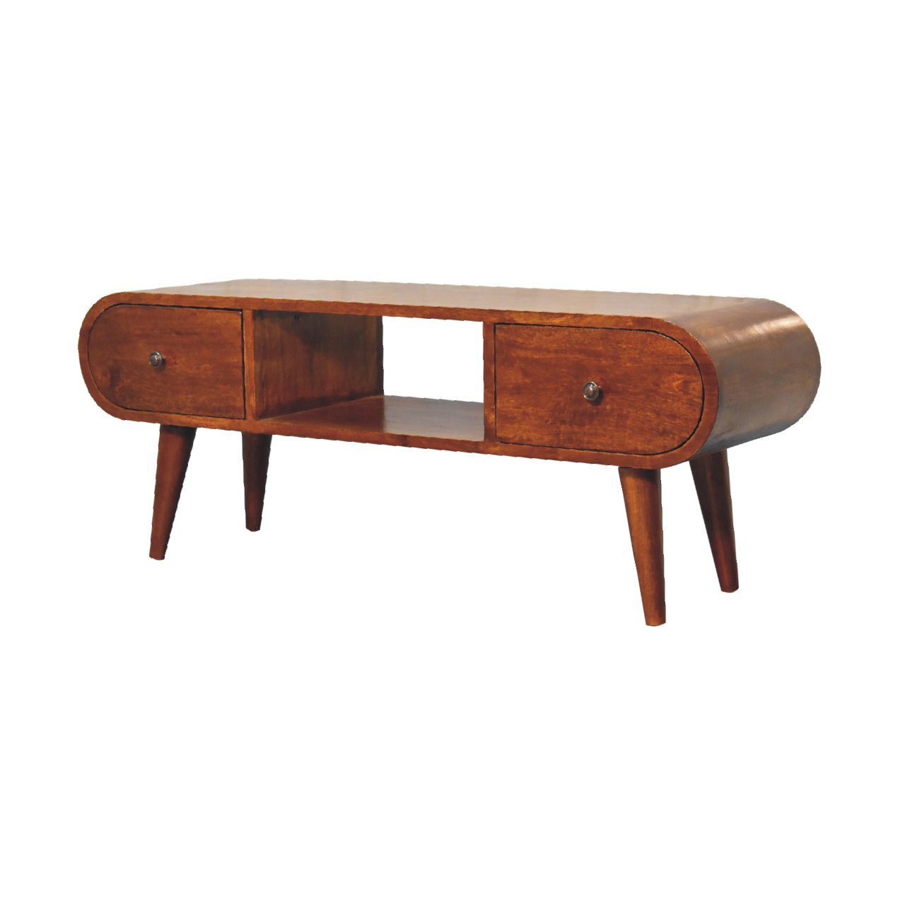 The Sienna Media Unit in Chestnut Finish