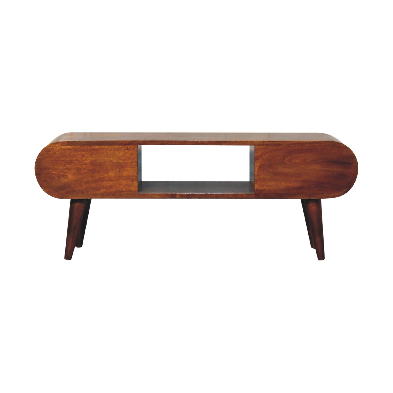 The Sienna Media Unit in Chestnut Finish